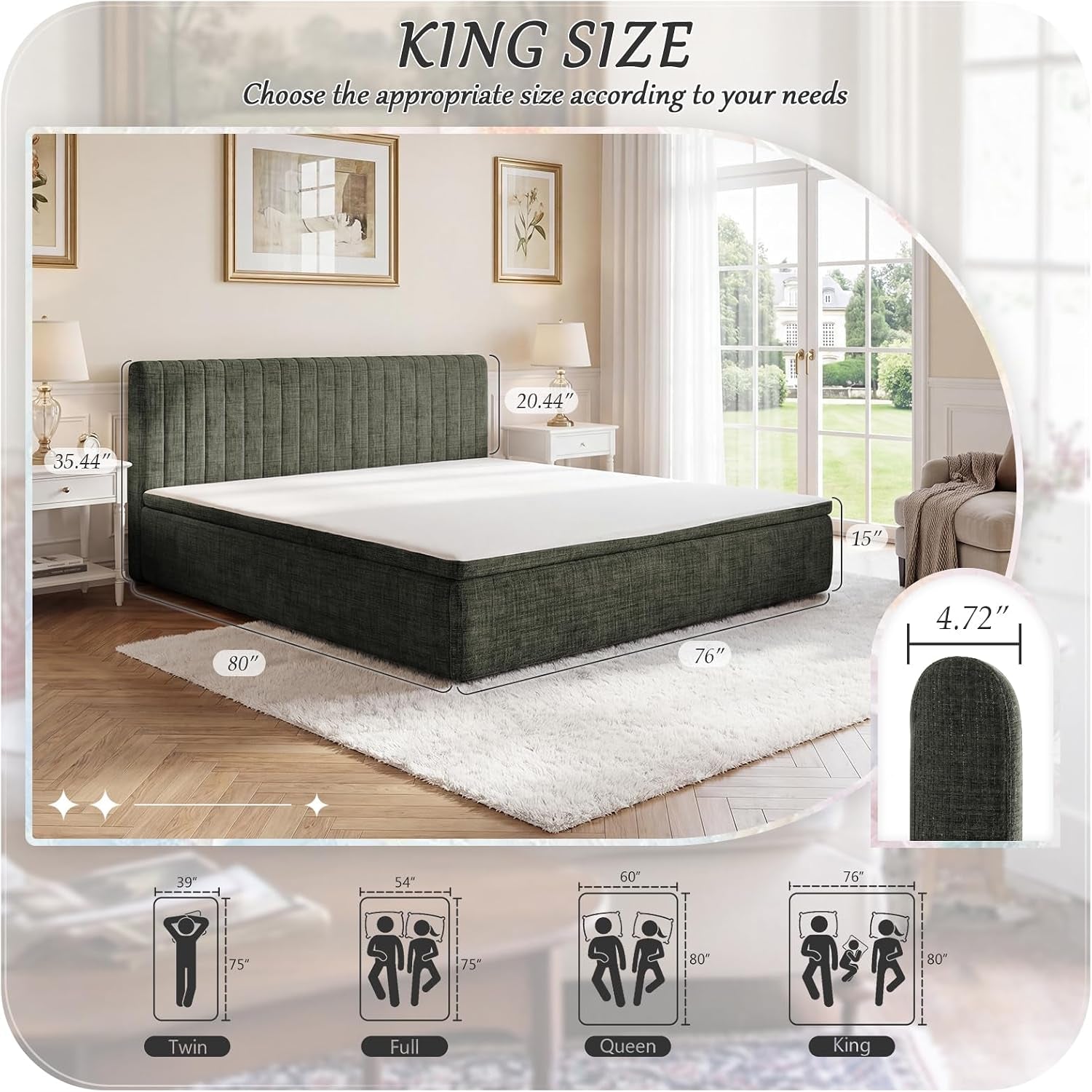 king-compression-bed-boneless-bed-frame-with-mattress-and-headboard
