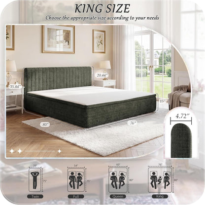 King Compression Bed Boneless Bed Frame with Mattress and Headboard2