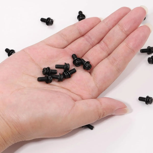 20 PCS Vesa Screws, VESA Compatible M4X10Mm Tv/Monitor Wall Mount Screws for 75X75Mm and 100X100Mm Brackets. Phillips Head M4 X 10Mm Black with Washers5