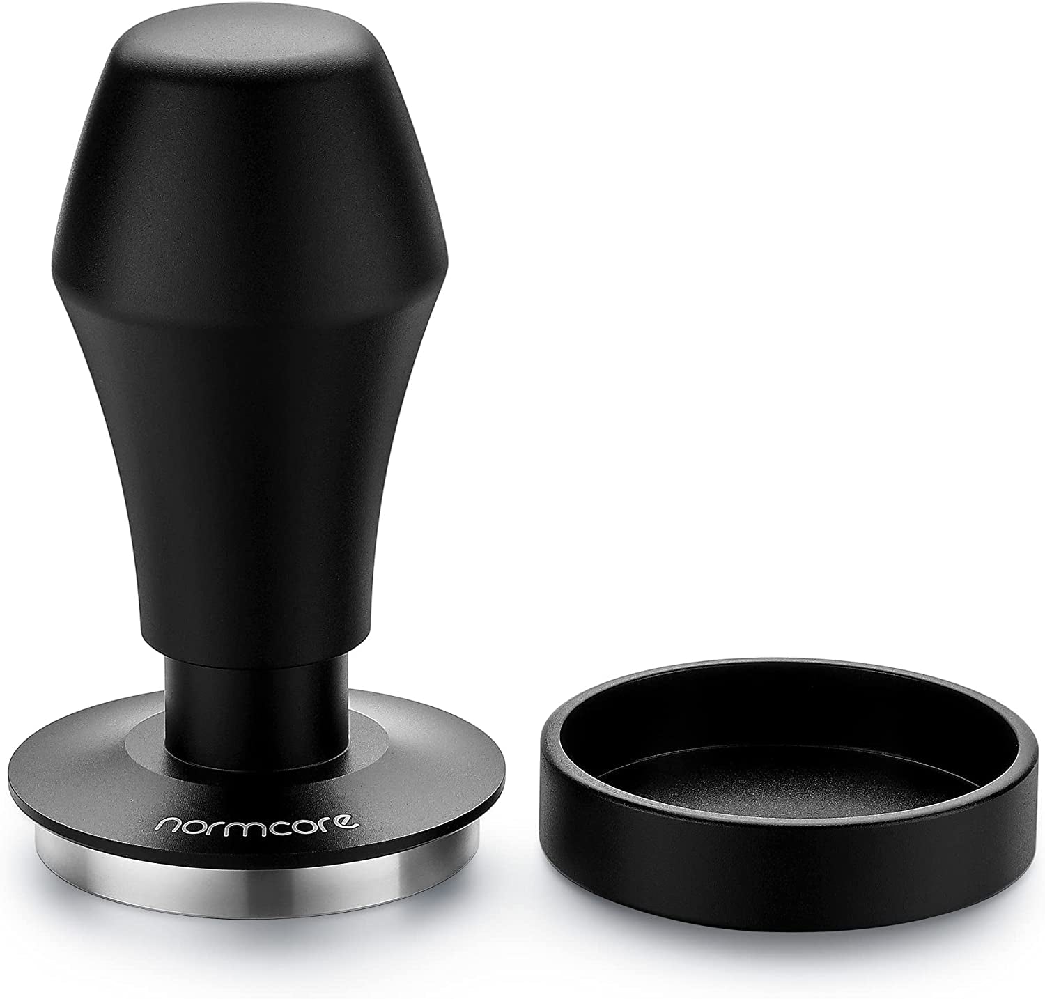 v4-coffee-tamper-53-3mm-spring-loaded-tamper-barista-espresso-tamper-with-15lb-25lb-30lbs-replacement-springs-anodized-aluminum-handle-and-stand-flat-base-black