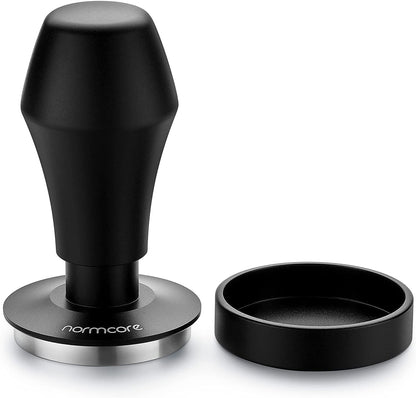 V4 Coffee Tamper 53.3Mm - Spring-Loaded Tamper - Barista Espresso Tamper with 15Lb / 25Lb / 30Lbs Replacement Springs - Anodized Aluminum Handle and Stand - Flat Base, Black1