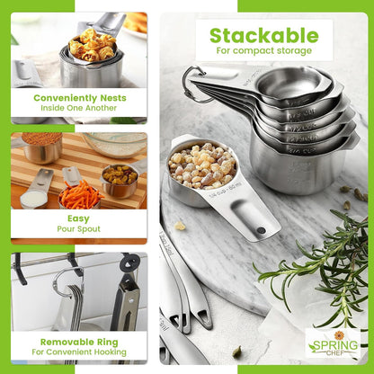 Stainless Steel Measuring Cups Set of 7 with Pour Spout7