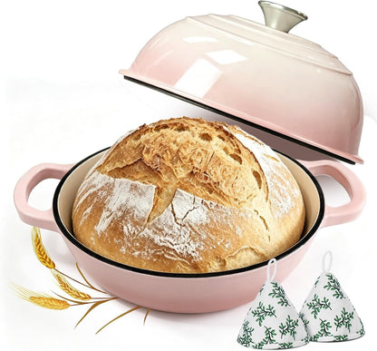 Cast Iron Bread Dutch Oven 6QT Cream Enameled with Lid | Even Heat and Steam for Crispy Crust, Easy-Release Enamel, All Stovetops, Safe to 500F, for Sourdough and Artisan Bread1