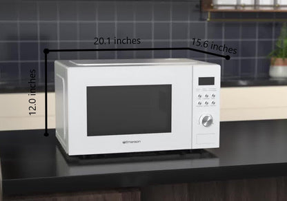 MW1101W Countertop Microwave Oven with Button Control, LED Display 1000W, 10 Power Levels, 6 Auto Menus, Glass Turntable and Child Safe Lock, 1.1 Cu. Ft., White3