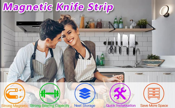 Magnetic Knife Strips(15 Inch X Set of 2) Magnetic Knife Storage Strip, Knife Holder, Knife Rack, Knife Strip, Kitchen Utensil Holder, Tool Holder, Multipurpose Magnetic Knife Rack4