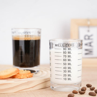 Shot Glass Measuring Cup 3 Ounce/90Ml Liquid Heavy High Espresso Glass Cup Black Line6