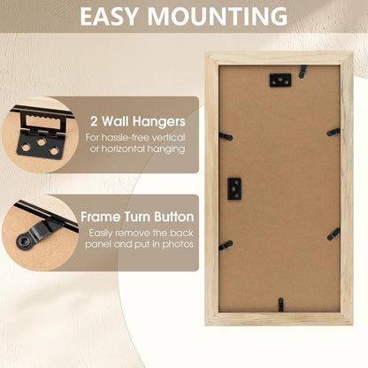 Collage Picture Frame 7X14 Matted 3 4X6 Photos Wood White7