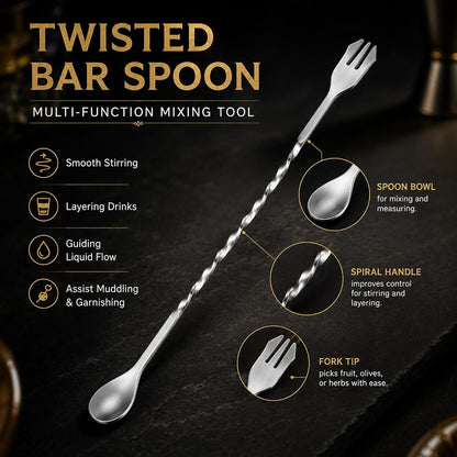 10 Inch Stainless Steel Muddler for Cocktail and 10 Inch Mixing Bar Spoon, 2 Pices Home Bar Tool Set | Stainless Steel Bar Muddler for Drink 2 Pcs Home Bar Tool Set for Mojitos Fruit Drinks, Sturdy Rust Proof6
