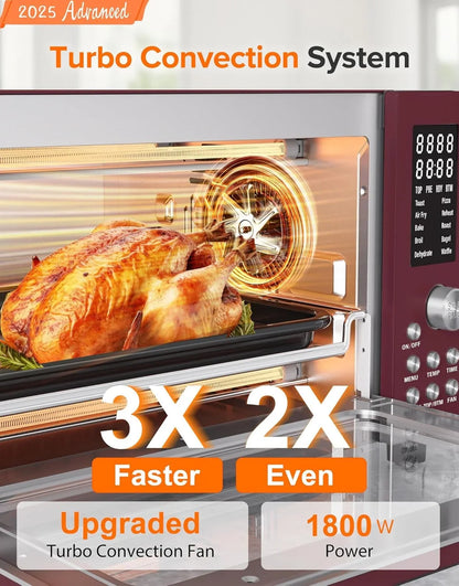 Bravo Pro Smart Air Fryer Toaster Oven Countertop Combo | 10-In-1 Cooking Functions, 1800W, 50-450°F, 21-Qt, Pfas-Free, Upgraded Super Convection, Cinnamon2