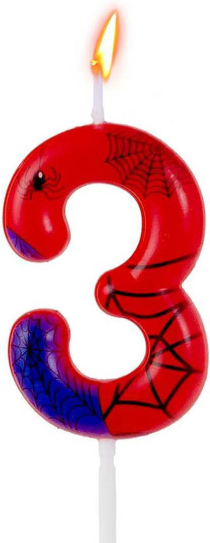 Spider Themed Birthday Candles Number Candles (Number 3)1