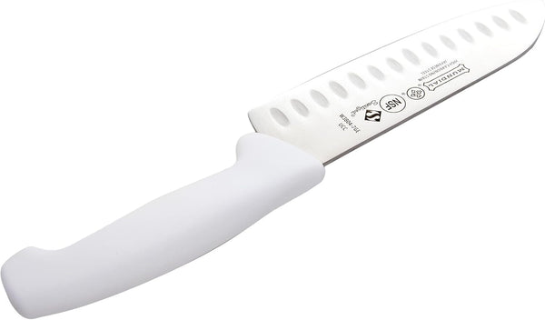 3800 Series 7 Inch Santoku Kitchen Knife with White Polypropylene Handle and Japanese High Carbon Stainless Steel Blade5