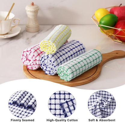 Cotton 10 Pack Terry Kitchen Dish Cloths, Mixed Color | Super Soft and Absorbent Dish Rags, Quick Drying Dish Towels for Washing Dishes, 12 X 12 Inches3