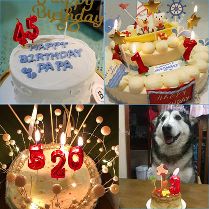 Red Birthday, 1 Candle 1St One Year Cake Bady Roman Numberal Cool Number Candle No 10 11 12 13 14 15 16 17 18 194