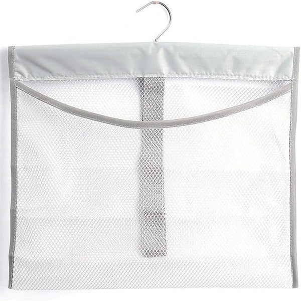 Hanging Mesh Shower Pockets for 34Oz/1000Ml Shampoo and Conditioner,Colorful Bath Toy Organizer,Hanging Tandem Type Closet Accessories Storage Bag,Gray1