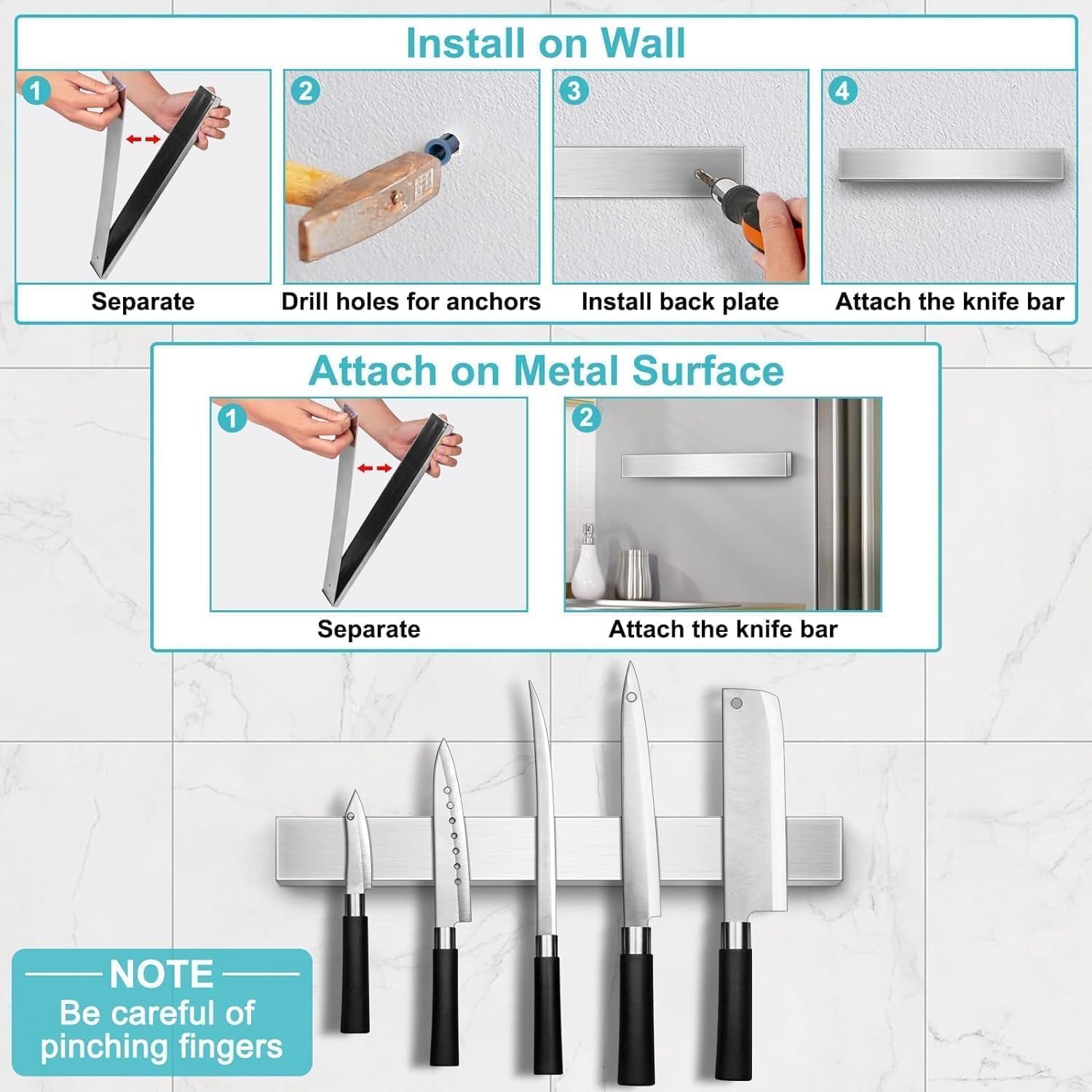 magnetic-knife-holder-for-wall-knife-magnetic-strip-magnetic-knife-holder-for-refrigerator-mount-knife-rack-kitchen-utensil-holder-metal-tool-holder-knife-block-kitchen-organizer-accessories-9-7-inch