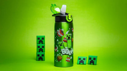 Minecraft Water Bottle for Travel and at Home, 19 Oz Vacuum Insulated Stainless Steel with Locking Spout Cover, Built-In Carrying Loop, Leak-Proof Design (Creeper)8