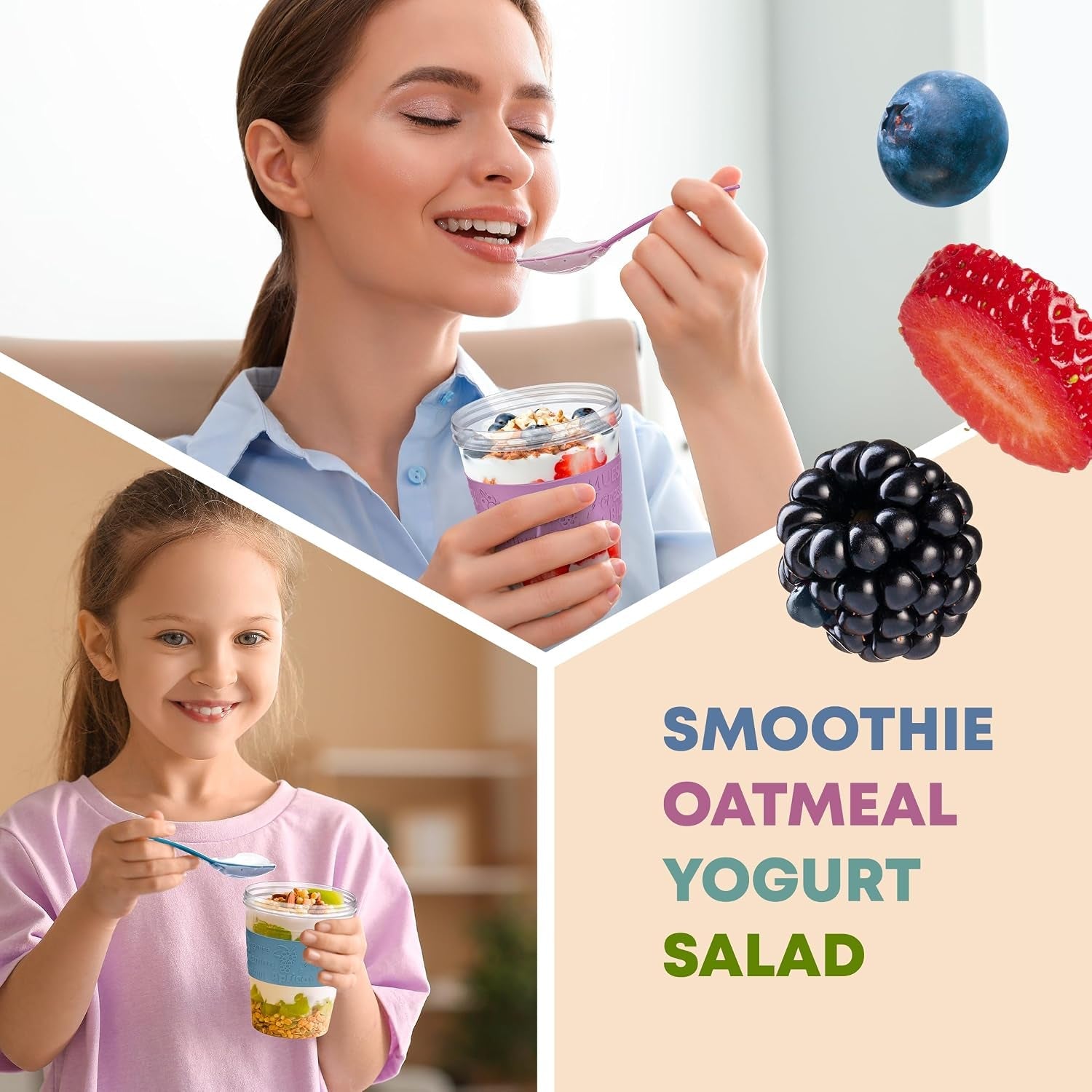 4-pack-on-the-go-yogurt-parfait-cups-with-lids-topping-compartment-spoon-yogurt-parfait-cups-for-breakfast-meal-prep-reusable-leak-proof-container-bpa-free-20oz-colorfull