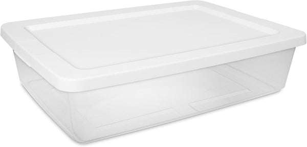 28 Quart Clear Storage Bins, 4-Pack Stackable under Bed Container8