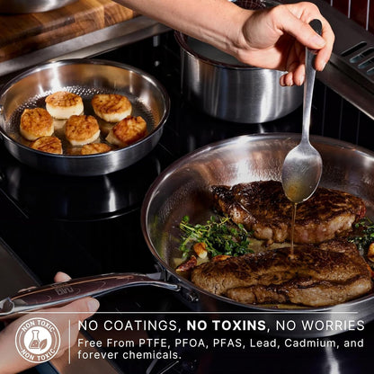 SKITCHEN Titanium Hammered Pan Pro Mini 11", Frying Pan with Uncoated Pfas-Free Cooking Surface, Induction Compatible, Oven & Dishwasher Safe, Stay-Cool Handle2