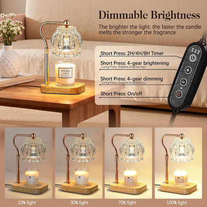 Candle Warmer Lamp with Timer Dimmer, Wax Melts Warmer Lamp for Gift, Clear2