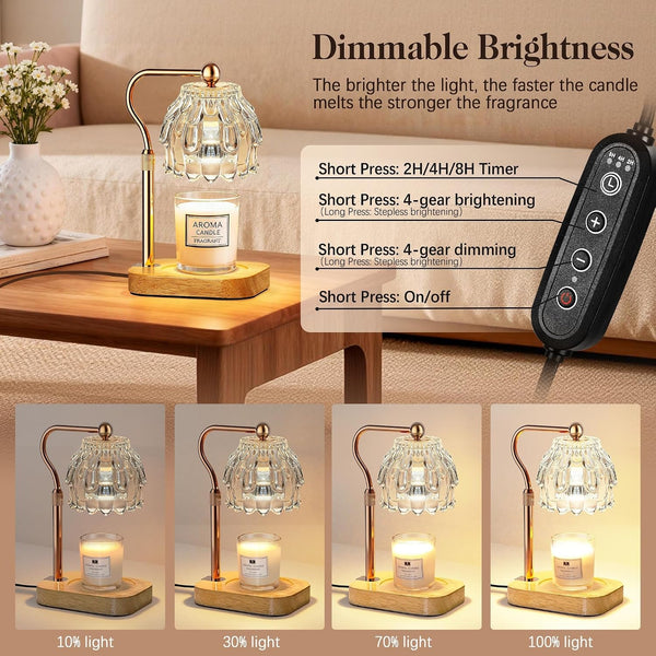 Candle Warmer Lamp with Timer Dimmer, Wax Melts Warmer Lamp for Gift, Clear2