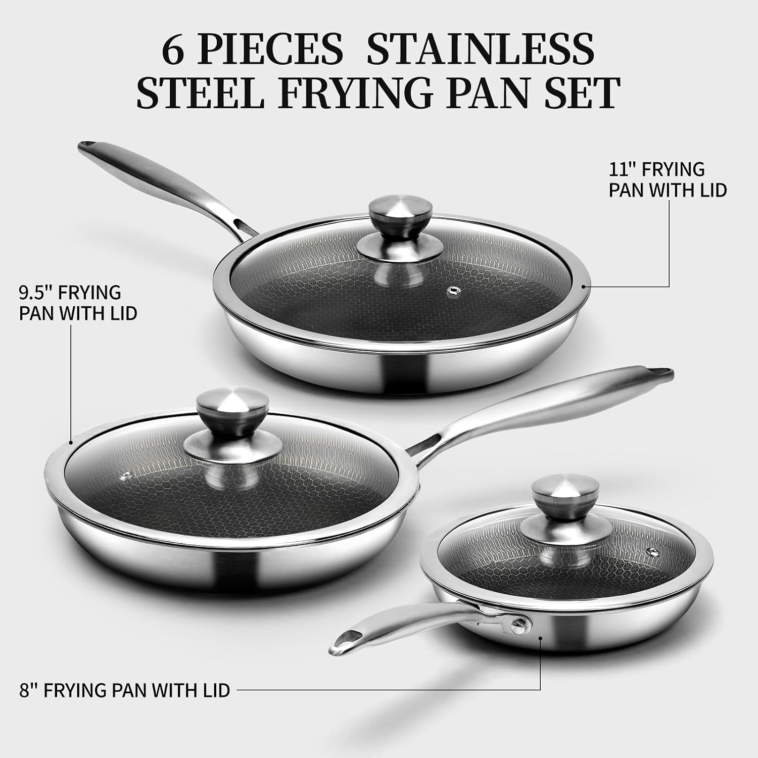 6-pieces-stainless-steel-frying-pan-set-with-lids8-9-5-11-honeycomb-nonstick-frying-pan-set-induction-oven-safe-stay-cool-handles-compatible-with-all-cooktops-pfoa-free