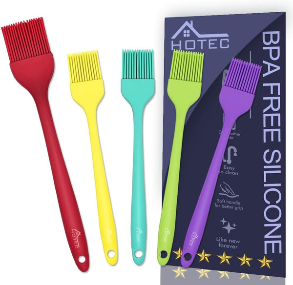 600℉ Heat Resistant BPA Free Silicone Marinading Meat Grill Basting Pastry Brush for Oil Butter Sauce Sausages Desserts Turkey Baster Grill Barbecue, Multicolor1