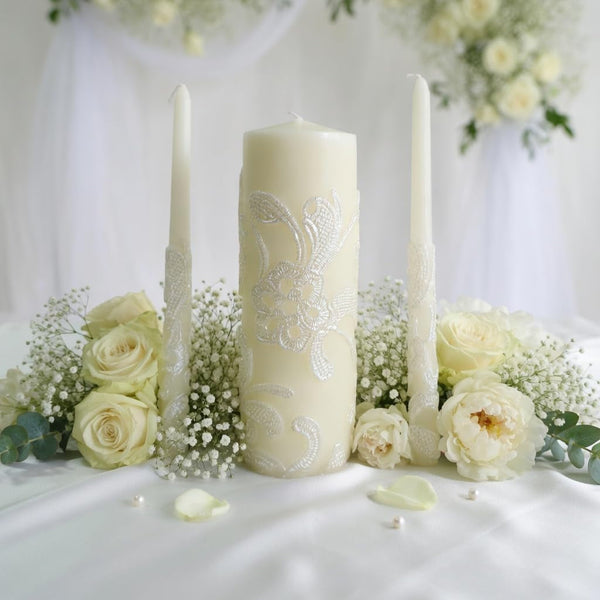 11.50 Inch High Cream Wedding Unity Candle Set Includes 1 Pillar and 2 Taper Candles Great for Weddings as Well as Special Events and Emergency Lighting or for Reiki Spa Meditation6