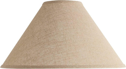 Pre-Assembled Laine Fine Extra Large Burlap Empire Shade 6X19X12 (Spider) | 6" Top X 19" Bottom X 10.5" High X 12" Slant Replacement for Table + Floor Lamps Harp + Finial5