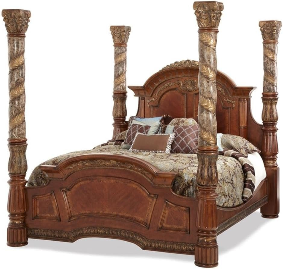 california-king-wood-canopy-bed-in-classic-chestnut