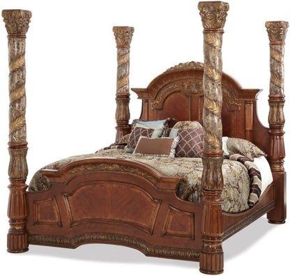 California King Wood Canopy Bed in Classic Chestnut2