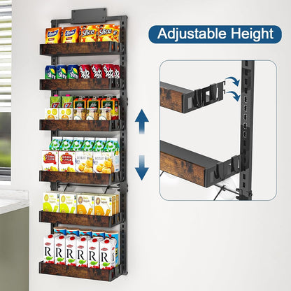 6-Tier over the Door Pantry Organizer, Adjustable Basket Spice Rack2