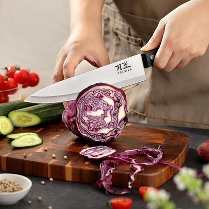 5 Pieces Kitchen Knife Set, Knife Set without Block with Sheathes, Stainless Steel Sharp Blade and Comfortable Handle, Chef Knife Set with Kitchen Scissors and Peeler for Cooking5