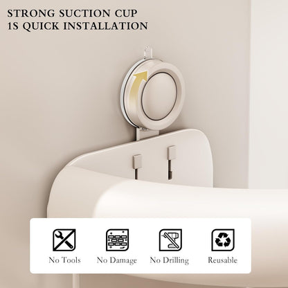 Shower Caddy Suction Cup, 2 Pack No Drilling Corner Shower Shelves, Rust Proof Bathroom Storage Organizer, Shower Corner Caddy with Removable Hooks and Towel Bar, Triangle, Cream5