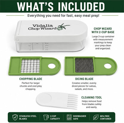 Vegetable Chopper – Original as Seen on TV Food Dicer with 2 Stainless Steel Blades, Large 2-Cup Container, Cleaning Tool, Dishwasher Safe Onion & Vegetable and Fruit Cutter | Original as Seen on TV, 2 Stainless Steel Blades, Large 2-Cup Container, Cleani4
