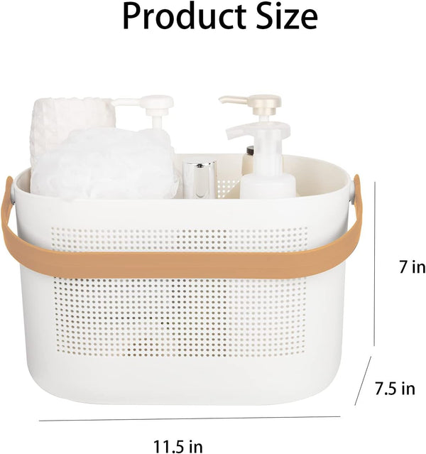 Plastic Portable Shower Caddy Basket, Storage Organizer with Handle, Yellow6