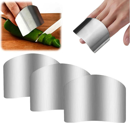 Stainless Steel Finger Guard, Adjustable Finger Guard Protector for Cutting Food, Premium Slicing Tool for Chopping, Dicing, and Food Prep (3PCS)1