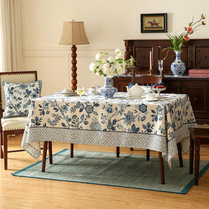 Designer Linen Square Tablecloth,67"X67"-Suqing A9