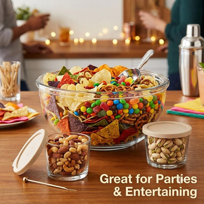 6QT Glass Mixing Bowl Set with 2 Storage Jars8
