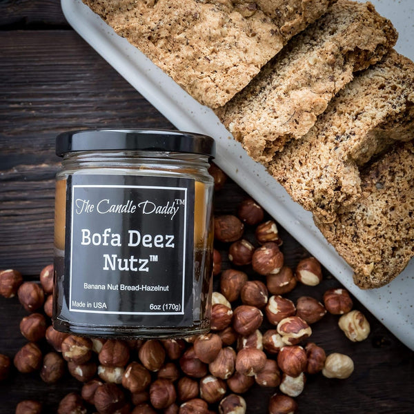Bofa Deez Nutz- Funny- Banana Nut Bread N Hazelnut Vanilla- Scented Candle- Double Pour- 6 Ounce- 40 Hour Burn Time2
