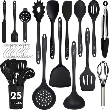 25 Pcs Silicone Cooking Utensils Set - Non-Stick Silicone Kitchen Utensils1
