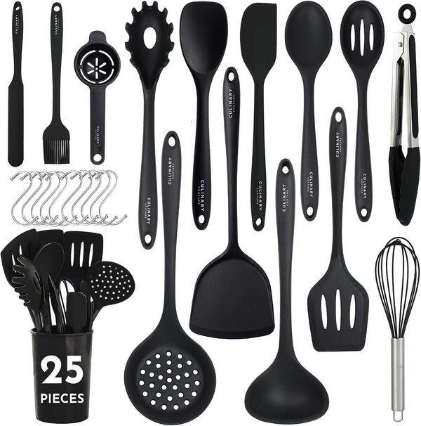 25 Pcs Silicone Cooking Utensils Set - Non-Stick Silicone Kitchen Utensils1
