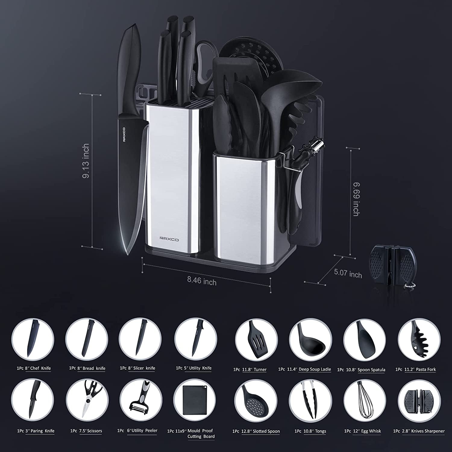 kitchen-utensils-set-18-piece-cooking-utensils-and-knife-set-black