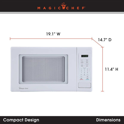 0.9 Cu. Ft. 900 Watt Countertop Microwave in White3