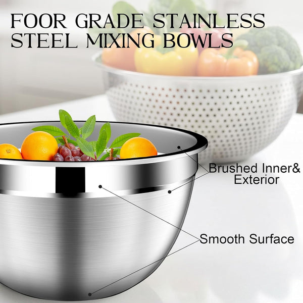 Mixing Bowls with Lids Set of 5, 1.5/2/2.5/3.5/4.5 Qt5