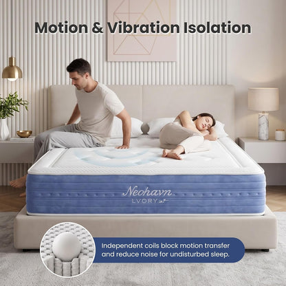 King Mattress, 12 Inch Cooling Gel Memory Foam King Size Hybrid Mattress for Cool Night Sleep, 5-Zone Ergo Support for Pressure Relief, Medium Plush Feel, Certipur-Us Certified6