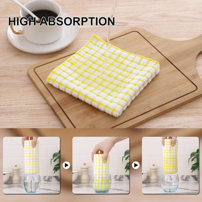 Cotton 8 Pack Terry Kitchen Dish Cloths, Mixed Color | 12 X 12 Inches Super Soft and Absorbent Dish Rags, Quick Drying Dish Towels for Washing Dishes3