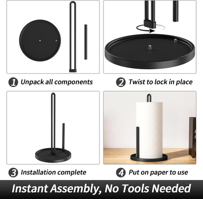Paper Towel Holder Countertop for Kitchen, Freestanding, Matte Black6