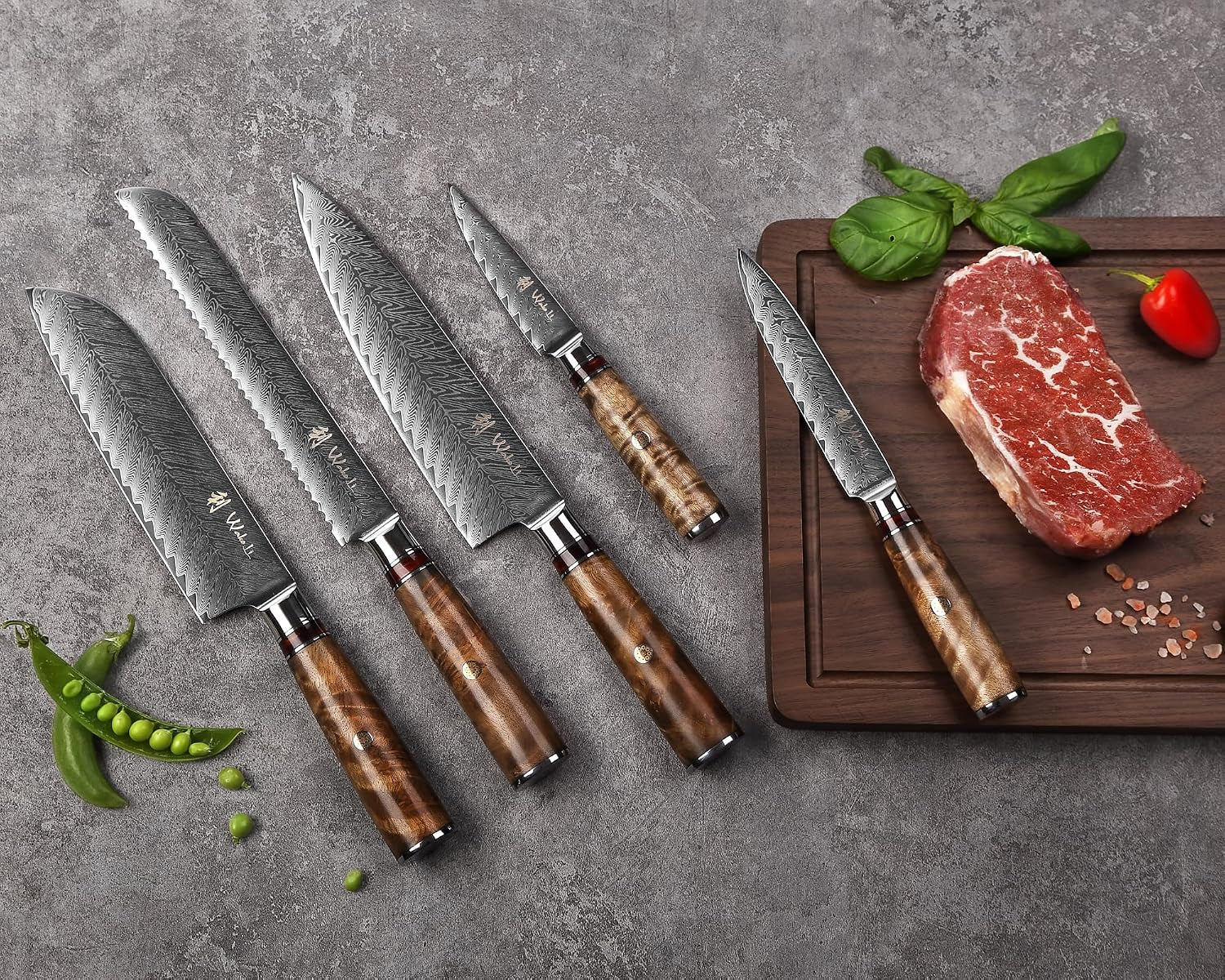5-piece-damascus-kitchen-knife-set-with-magnetic-block-vg10-core-damascus-knife-set-with-block-67-layer-damascus-steel-sycamore-handles-chef-santoku-bread-utility-and-paring-knives