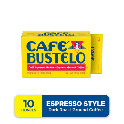 Café Bustelo Espresso Ground Coffee, Dark Roast, 10 Oz. Brick | Bold Latin Flavor, Stands up to Milk & Sugar, Ideal for Cafecitos & Much More, Vacuum Sealed, Shelf Stable, SNAP EBT Eligible2